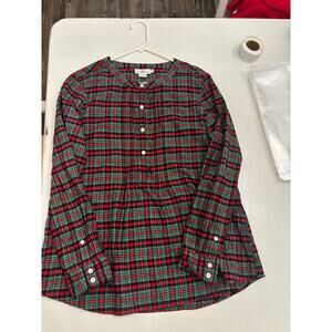 Vineyard Vines Plaid Shirt 1/2 Button Up Pullover Flannel Holiday Sz 12